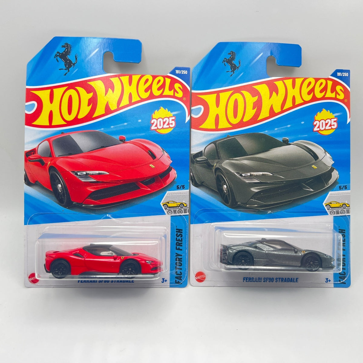 Hot Wheels Ferrari SF90 Stradale Lot of 2 Red Gunmetal Factory Fresh