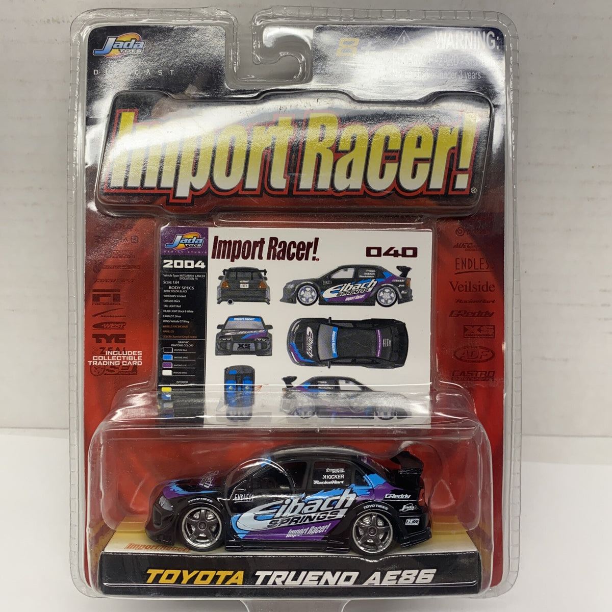 Jada Toys Import Racer #040 Mitsubishi Lancer Evolution VI Error Trueno AE86 Tag