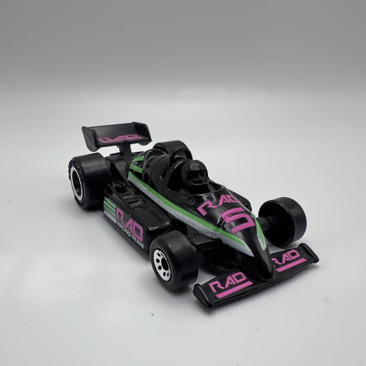 Vintage 1984 Matchbox Diecast 1/55 Black Neon RAD Racing Team F1 Racer Car NrMnt