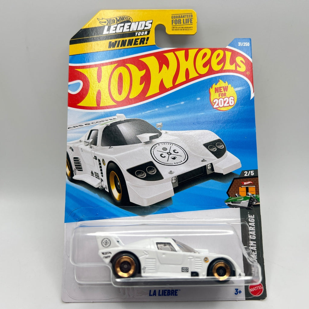 HOT WHEELS 2026 LA LIEBRE WHITE 31/250 JJK77 HW DREAM GARAGE LEGENDS TOUR WINNER