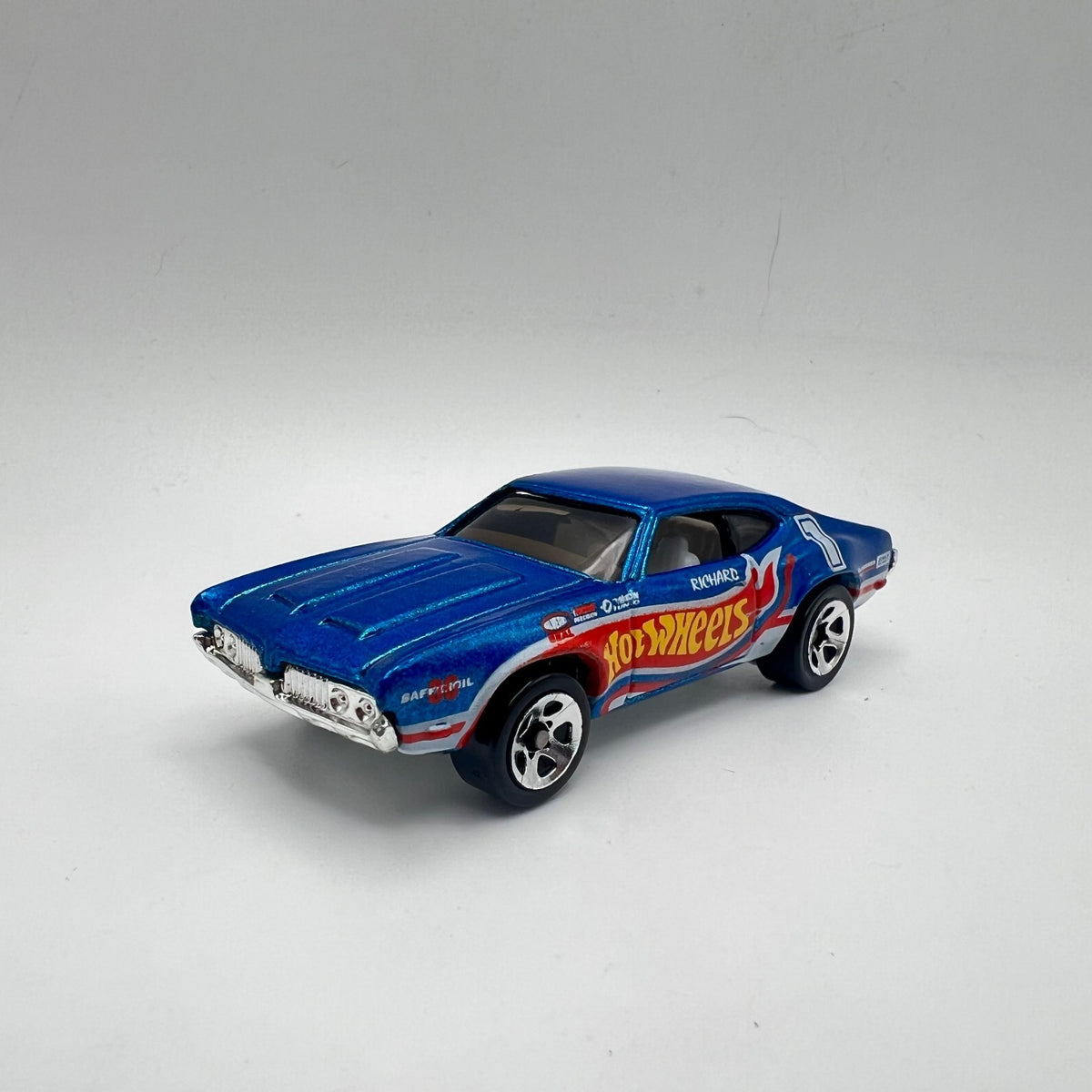 Hot Wheels Olds 442 Blue Hot Wheels Racing Flames LOOSE 1/64