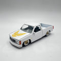 White GMC Sierra Pickup Gold Graphics Lowered Opening Hood LOOSE 1/64