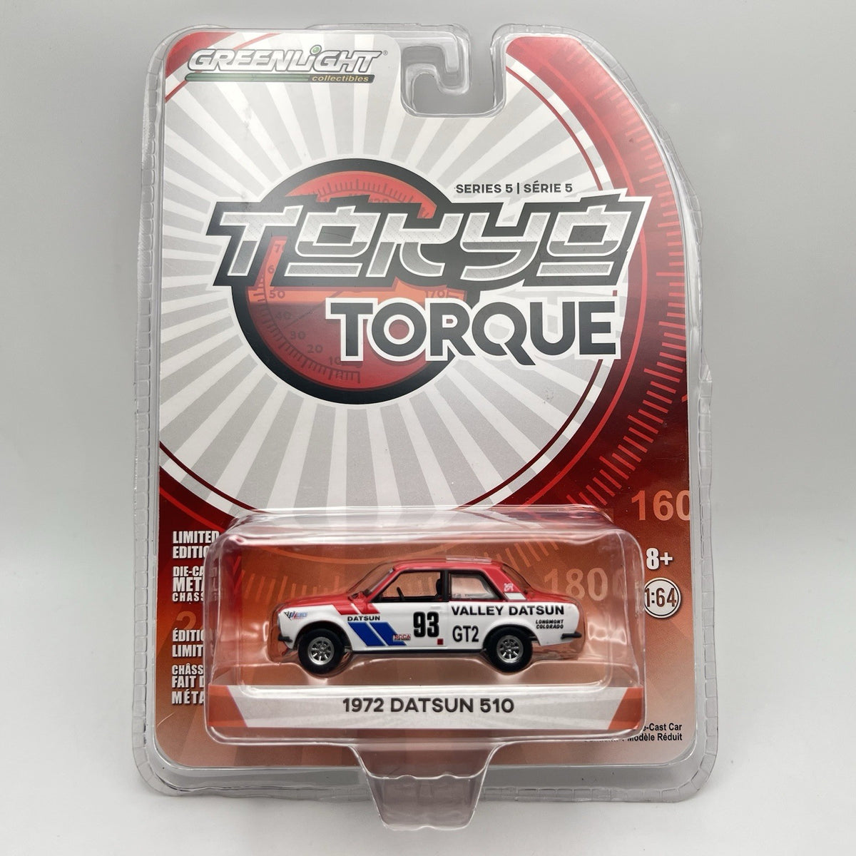 Greenlight 1972 Datsun 510 - #93 Valley Datsun (Red)  - Tokyo Torque Series 5