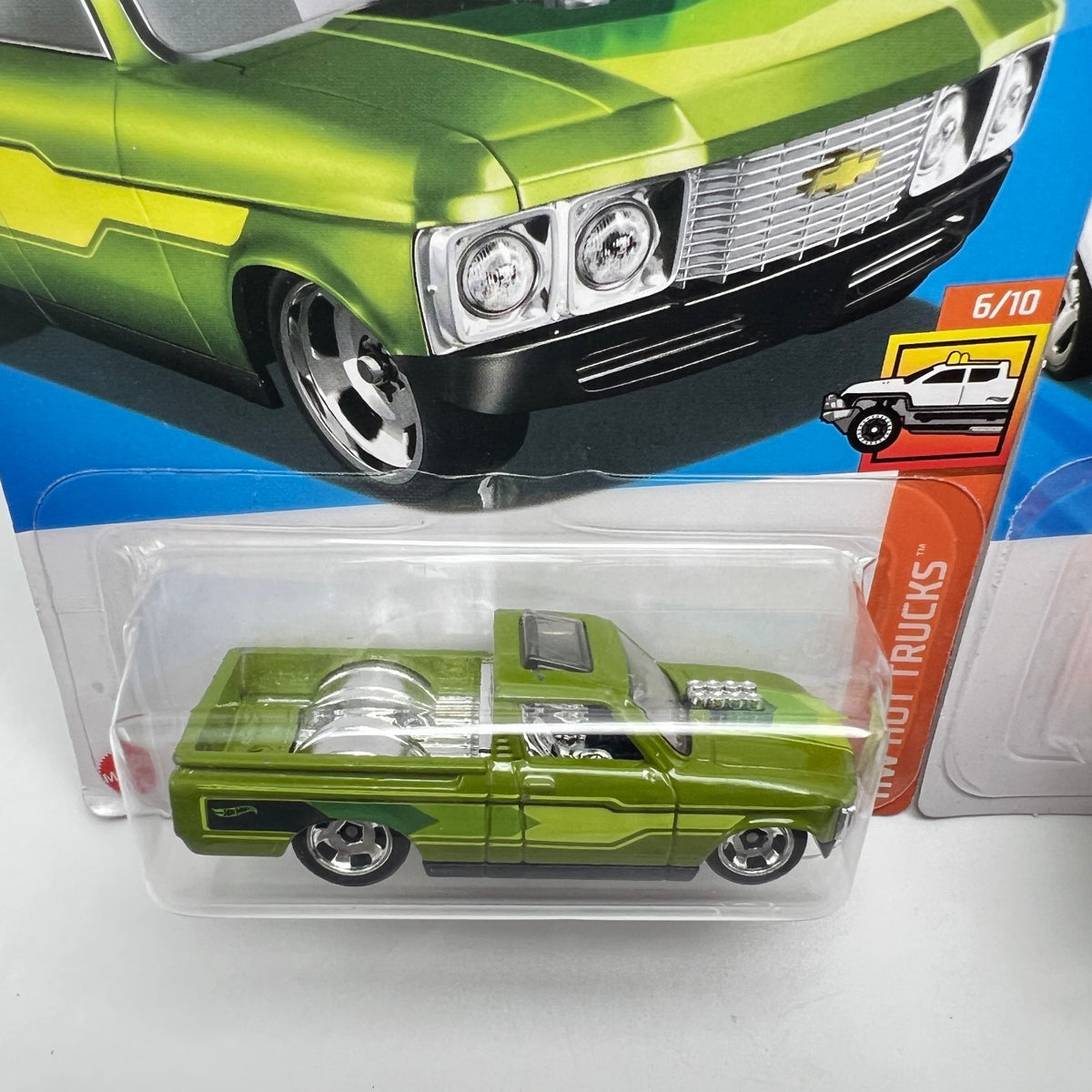Hot Wheels Custom 72 Chevy LUV Lot of 2 Green Hot Trucks & Orange Drag Racers
