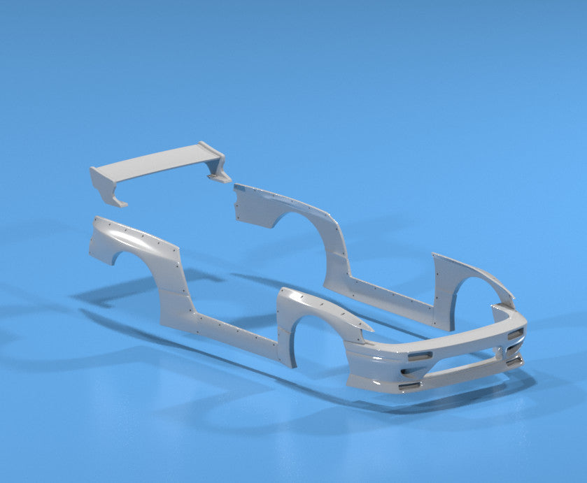 Pandem Style Wide Body Kit for HW Nissan Silvia S13 - Resin - 3d Printed