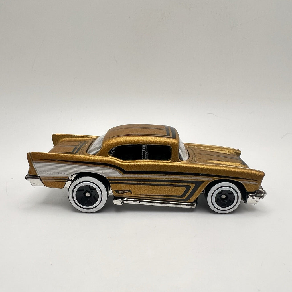 Hot Wheels Diecast '57 Chevy Chevrolet Bel Air 3/5 Gold w/ Black & White Loose