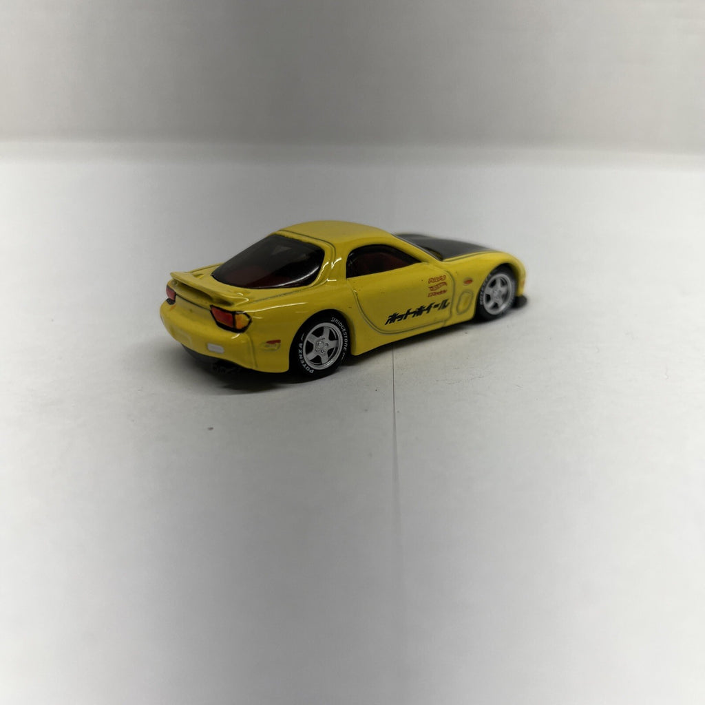 2018 Hot Wheels '95 Mazda RX-7 Yellow Nightburnerz Custom With Real Riders