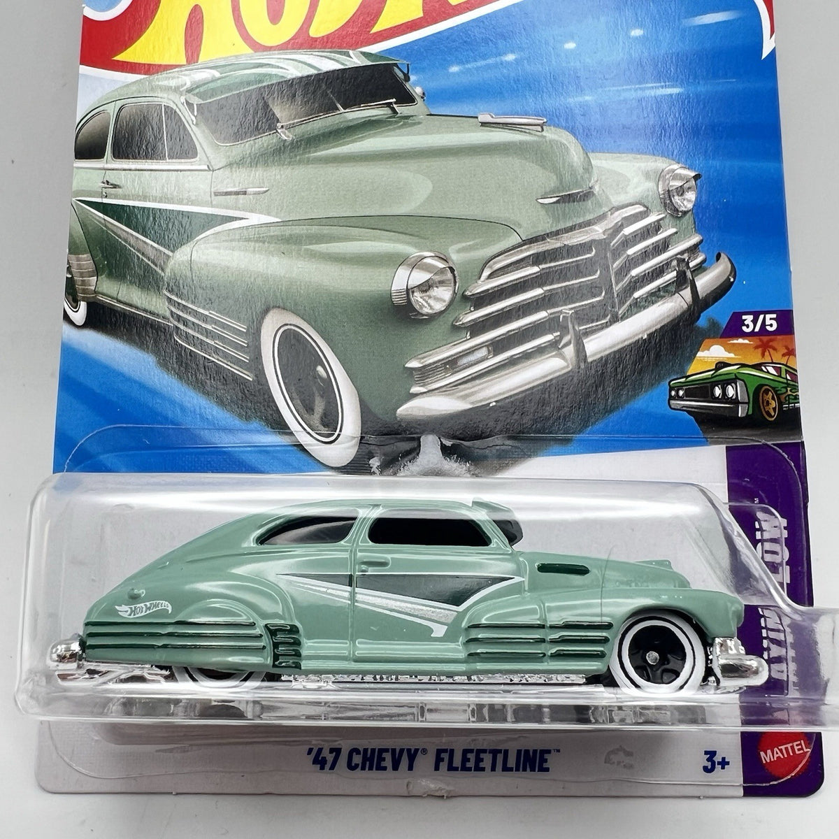 Hot Wheels 1947 CHEVY FLEETLINE, Green, Iconic, Smooth, Nostalgia, Layin' Low