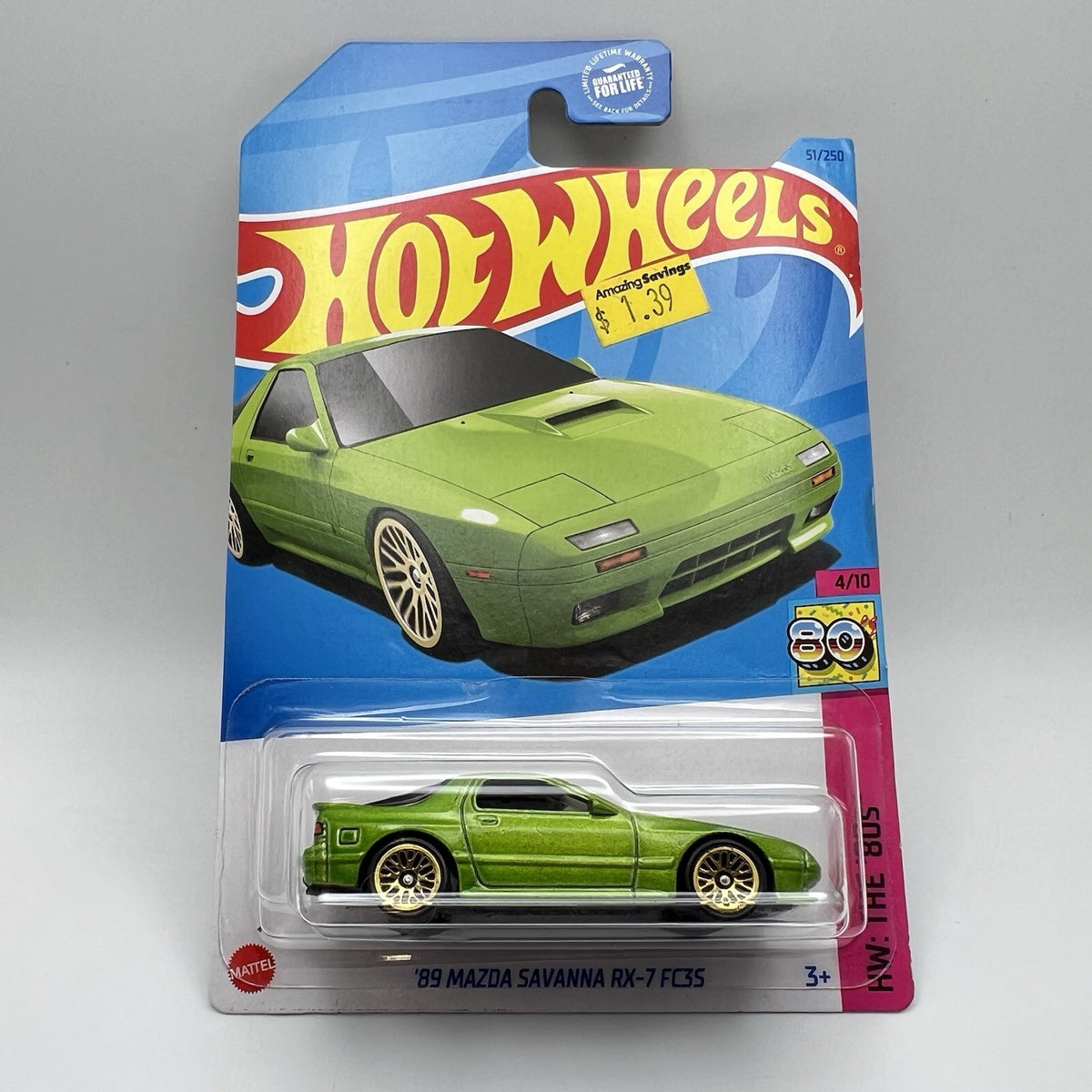 Hot Wheels '89 Mazda Savanna RX-7 FC35  (Green) HW The '80s 4/10 #51 2023