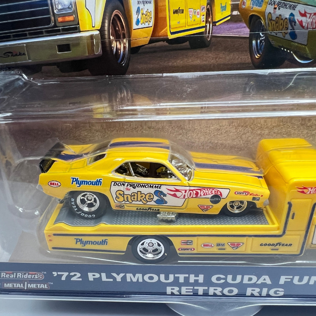 Hot Wheels Team Transport 72 Plymouth Cuda Funny Car Retro Rig 4 Snake