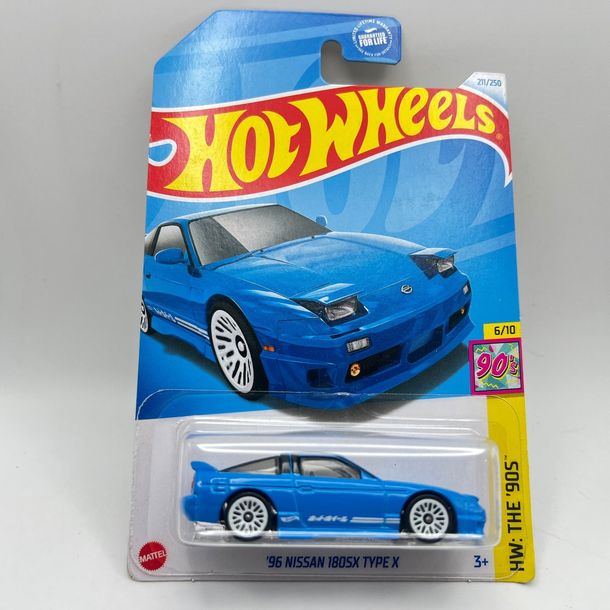 Hot Wheels '96 Nissan 180SX Type X Diecast Blue 1:64 Scale HW: The '90s Series