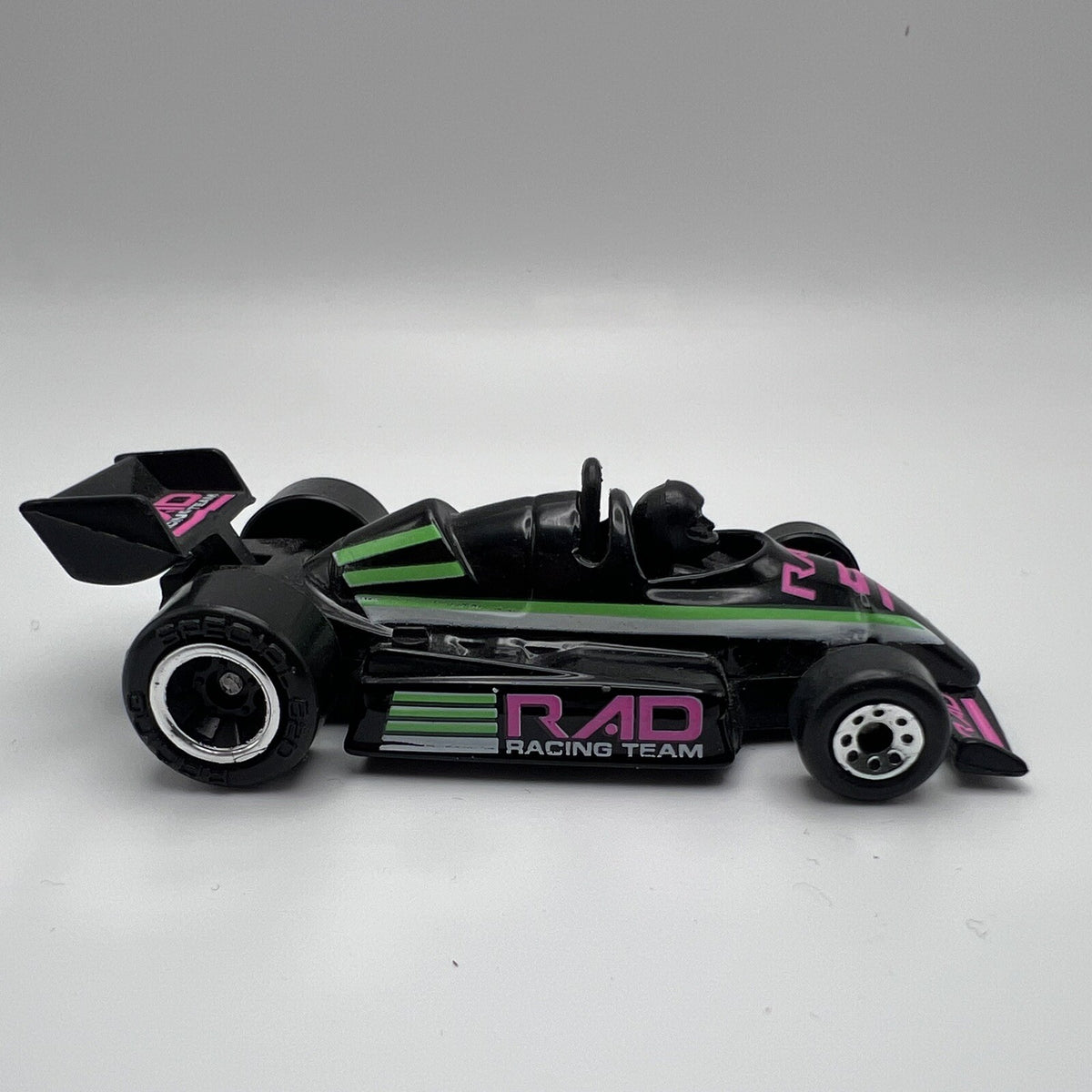 Vintage 1984 Matchbox Diecast 1/55 Black Neon RAD Racing Team F1 Racer Car NrMnt