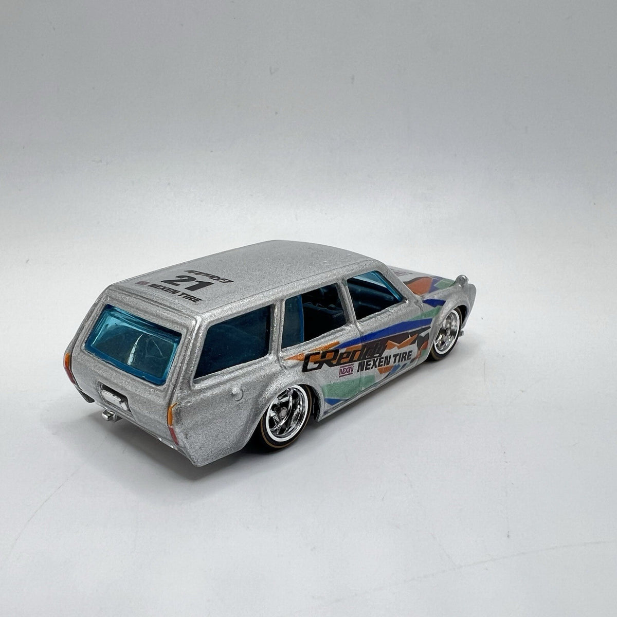 2026 Hotwheels Custom Design 1971 Datsun 510 Wagon Greddy Custom Silver