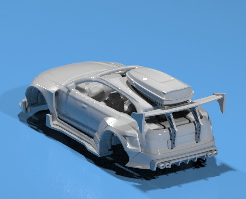 Wide body Kit With Roof Pod For  Hot Wheels AUDI Avant RS6  - Resin - 3d Printed