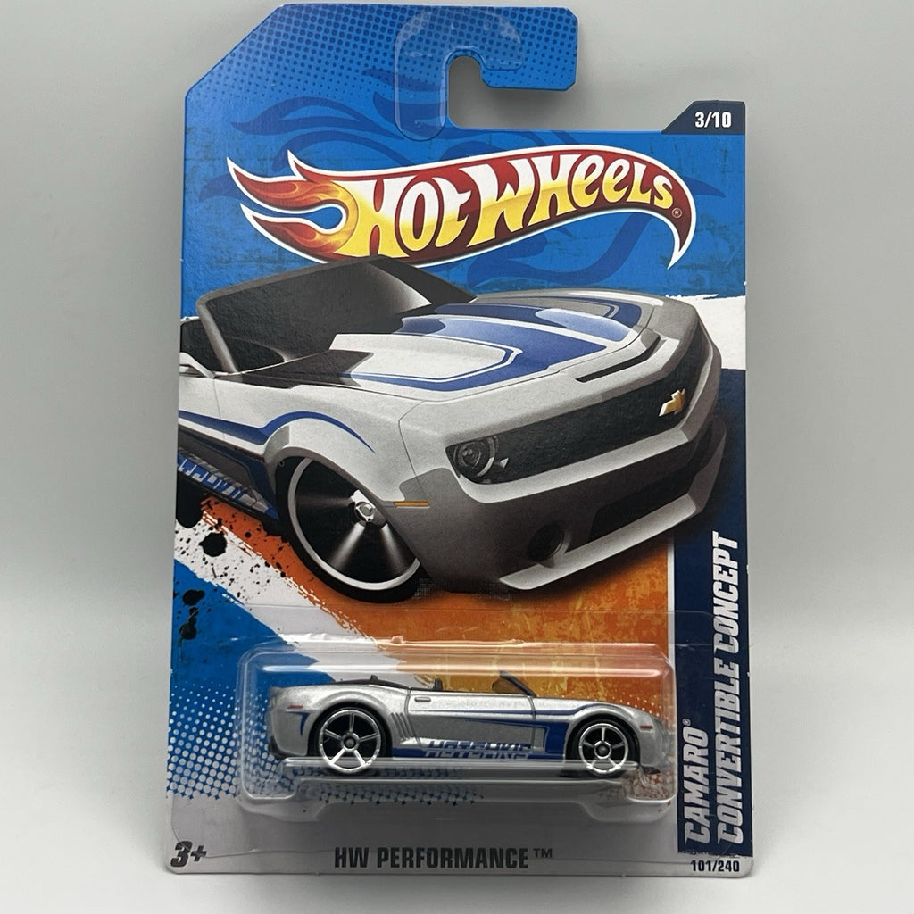 NIP 2010 Hot Wheels Mainline Camaro Convertible Concept 101/240 Mtflk Silver