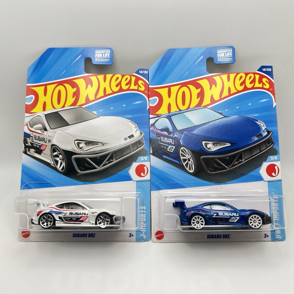 2025 Hot Wheels Subaru BRZ #48 HW J-Imports 3/5 Lot of 2 Blue + White