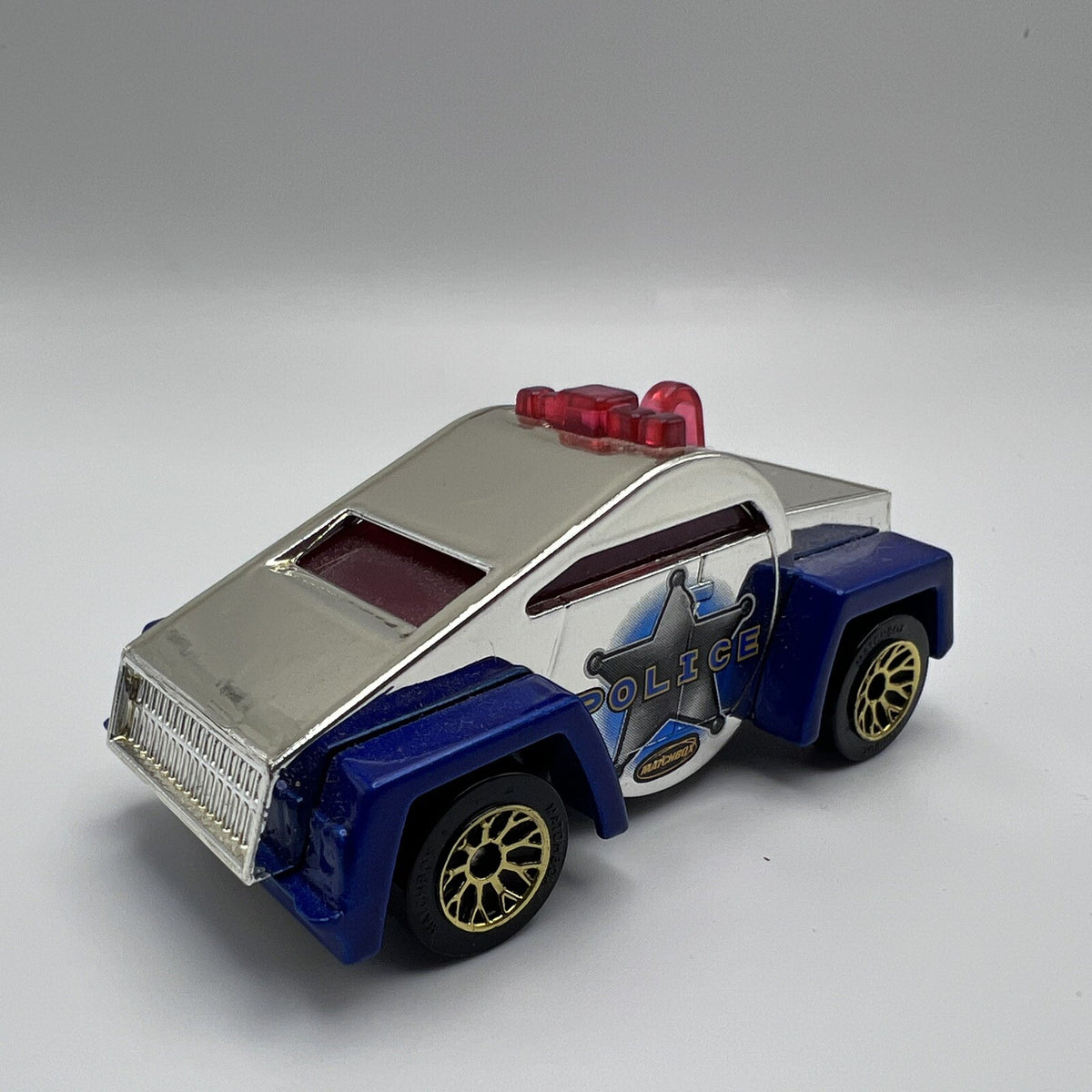 Matchbox 2003:  WHISTLE CAR MB617 POLICE Silver Blue Red Die Cast TOYS