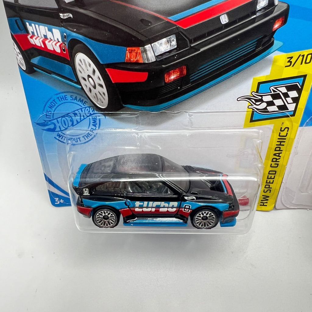 Hot Wheels 1985 Honda CR-X Lot of 2 Black 90/250 + Yellow 89/250 J-Imports