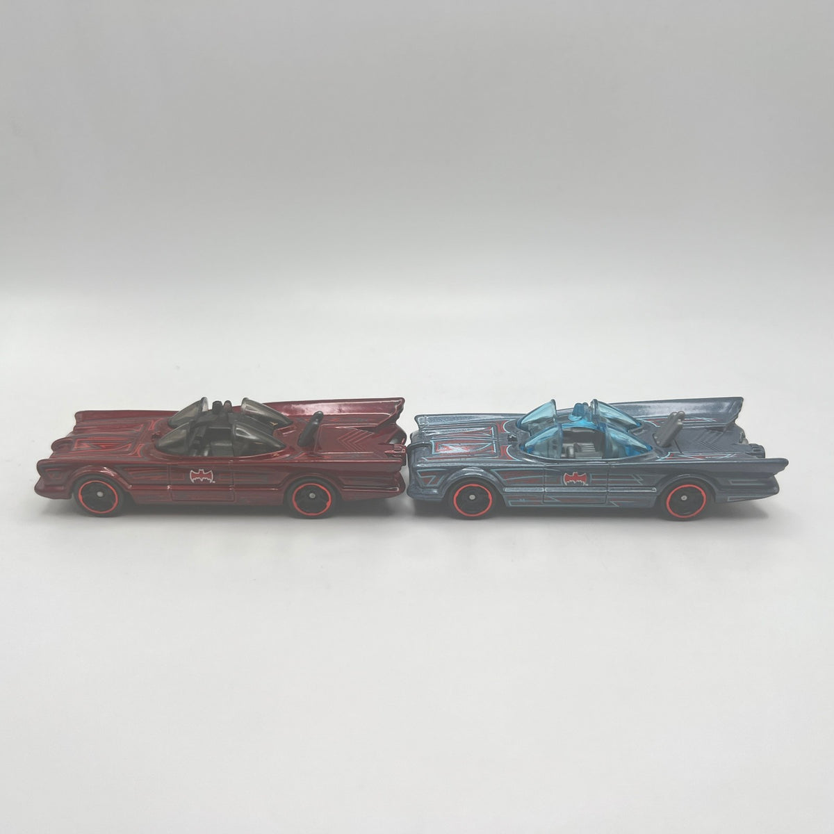 Hot Wheels Lot of 2 1966 TV Series Batmobile Red Blue LOOSE 1/64