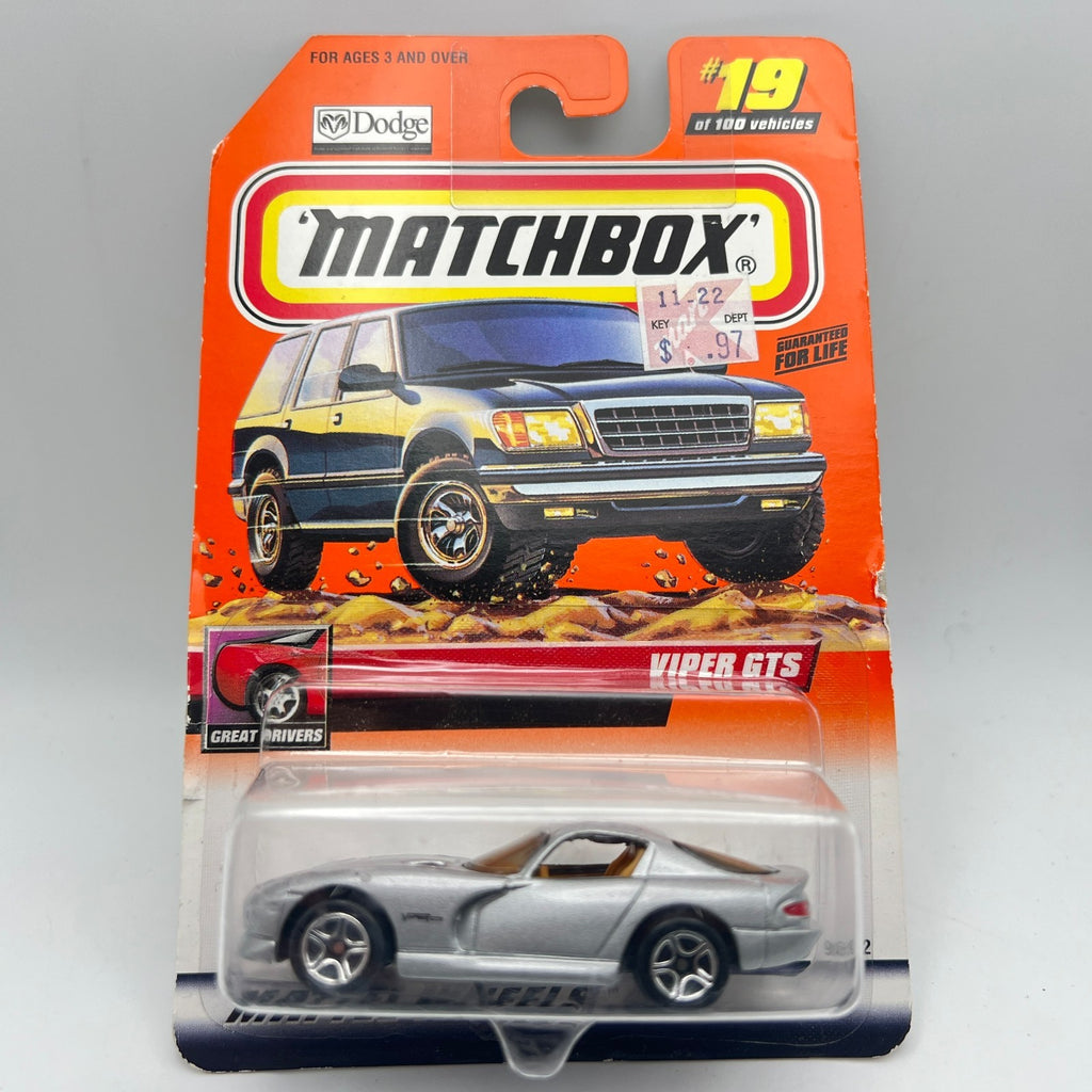 Matchbox 1999 Dodge Viper GTS Silver #19 Great Drivers 1:64 Diecast