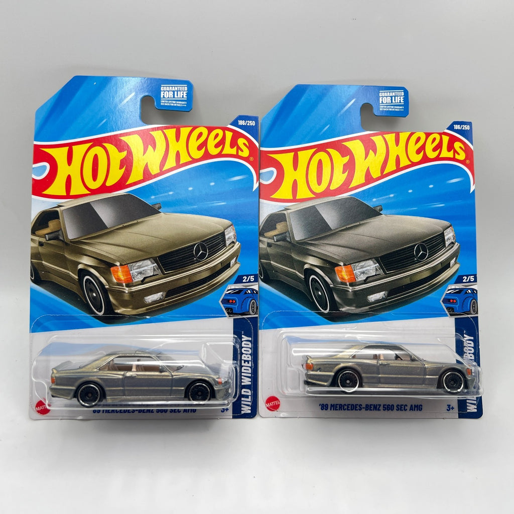 Hot Wheels 89 Mercedes-Benz 560 SEC AMG Wild Widebody Lot of 2 Variations