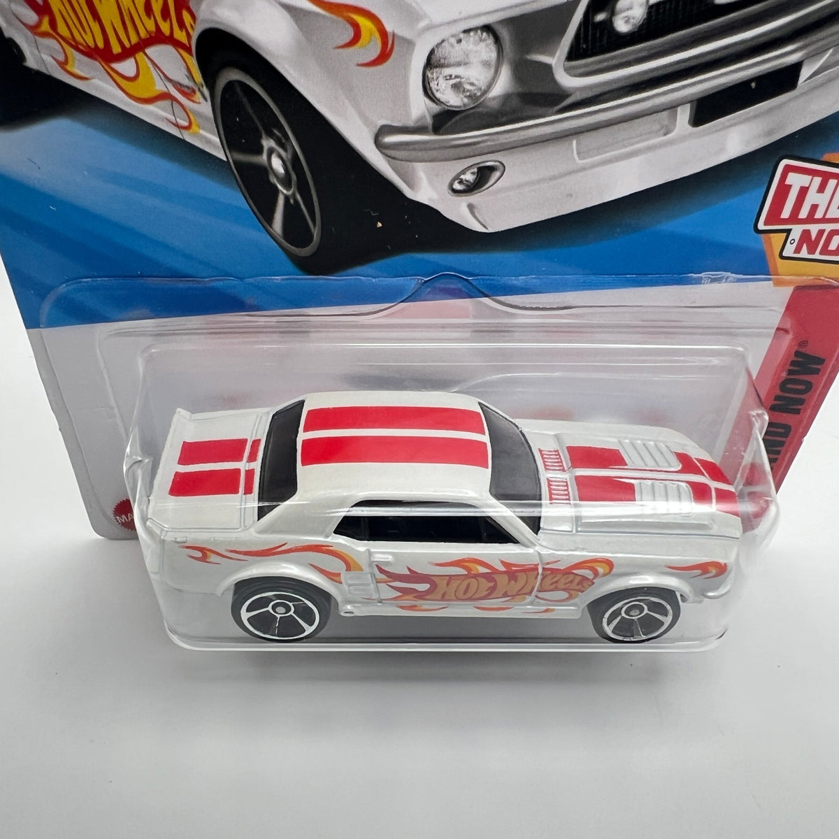 Hot Wheels 67 Ford Mustang Coupe White Flames Then And Now 1/10 121/250 2025
