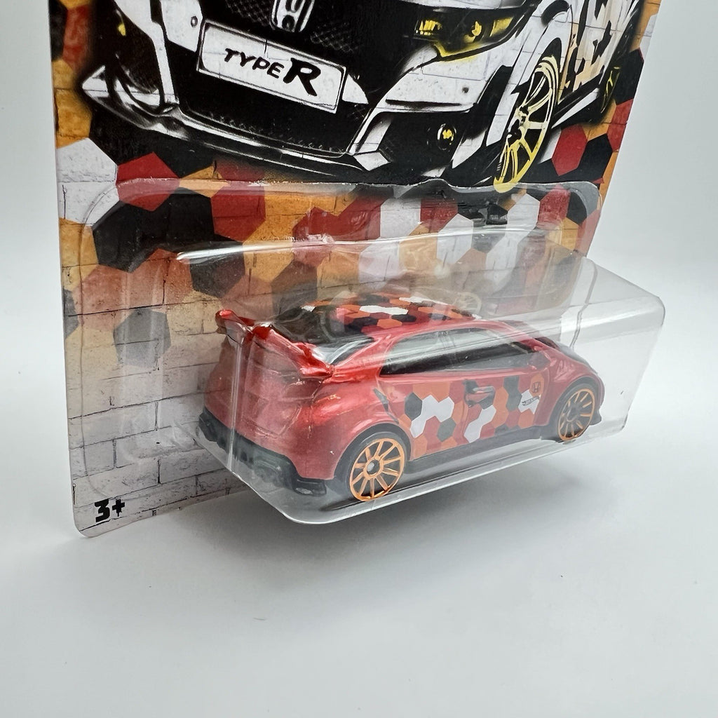 HOT WHEELS '16 HONDA CIVIC TYPE R URBAN CAMOUFLAGE SERIES METALFLAKE ORANGE JDM