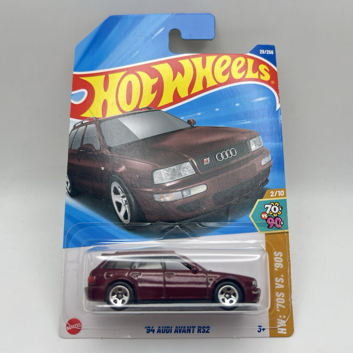 94 Hot Wheels Audi Avant RS2 Maroon 2024 HW 70s Vs 90s 2/10 29/250