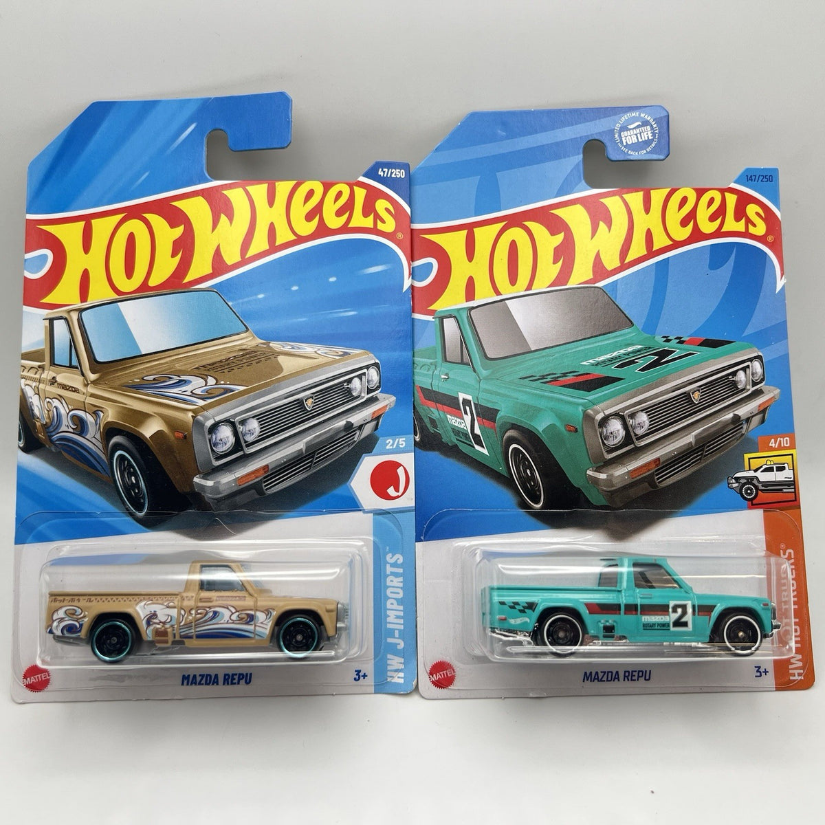 2025 Hot Wheels #47 Mazda Repu Hot Trucks,  2023 #147 Mazda Repu J Imports