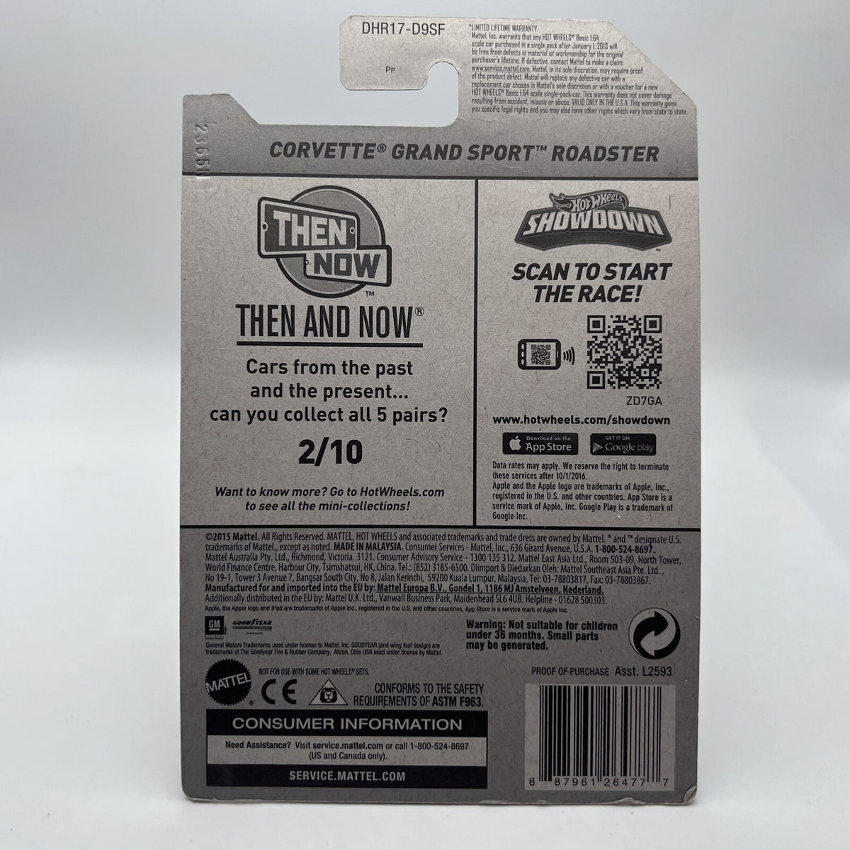 Exclusive ❄️ hot Wheels 2016 Target Snowflake Card Then&Now 14 Corvette Stingray