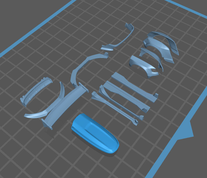 Wide body Kit With Roof Pod For  Hot Wheels AUDI Avant RS6  - Resin - 3d Printed