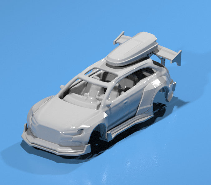 Wide body Kit With Roof Pod For  Hot Wheels AUDI Avant RS6  - Resin - 3d Printed