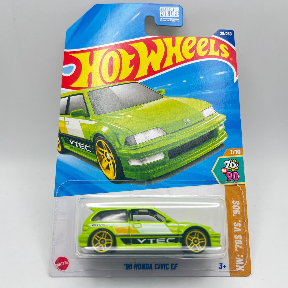 Hot Wheels 2025 '70s vs. '90s #28 Honda Civic EF Green