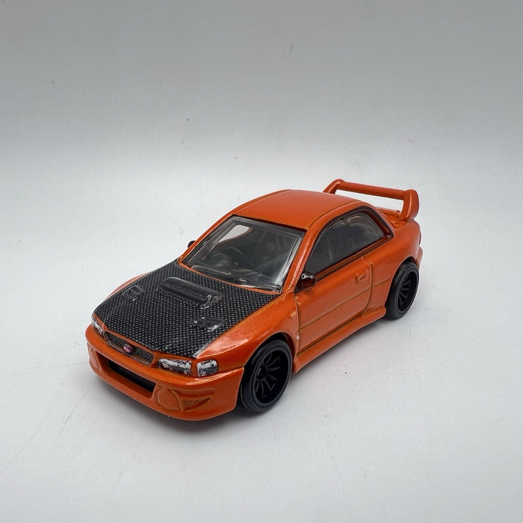 1998 SUBARU IMPREZA STI Diorama Collectible DieCast Model Car 1:64 Orange LOOSE