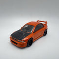 1998 SUBARU IMPREZA STI Diorama Collectible DieCast Model Car 1:64 Orange LOOSE