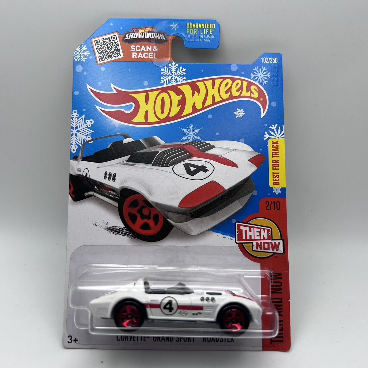 Exclusive ❄️ hot Wheels 2016 Target Snowflake Card Then&Now 14 Corvette Stingray