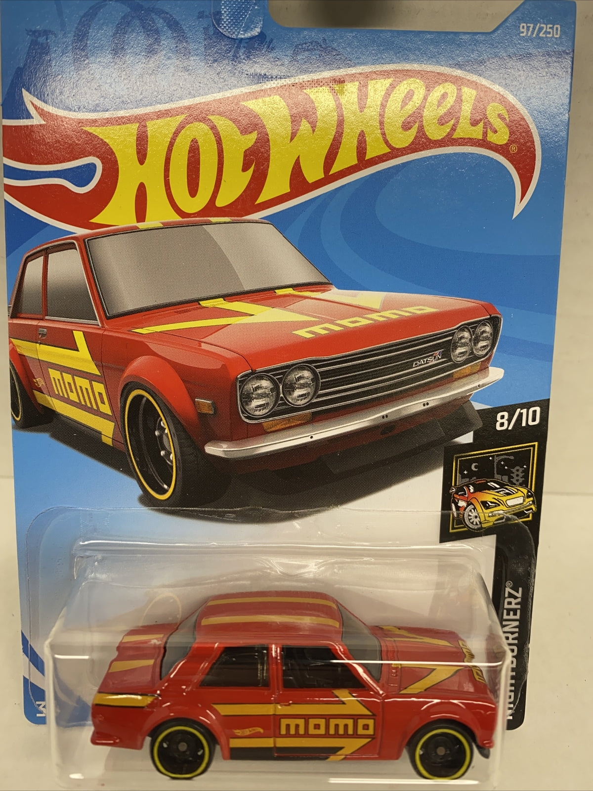 2019 Hot Wheels 97/250 '71 Datsun 510 8/10 Nightburnerz