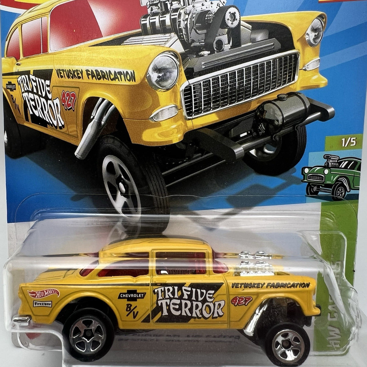 Hot Wheels HW Gassers 55 Chevy Bel Air Gasser Yellow