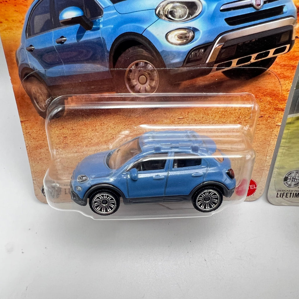 Matchbox 2016 Fiat 500X Lot of 2 Blue 35/125 + Yellow 01/125 1:64 Diecast