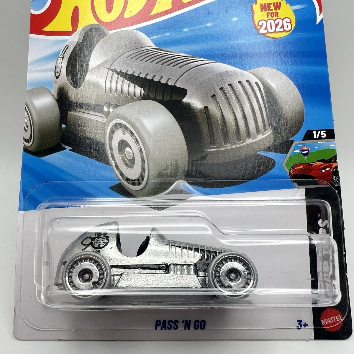 Hot Wheels Pass 'N Go 1/5 Drop Tops 5/250 90 Years Monopoly Silver