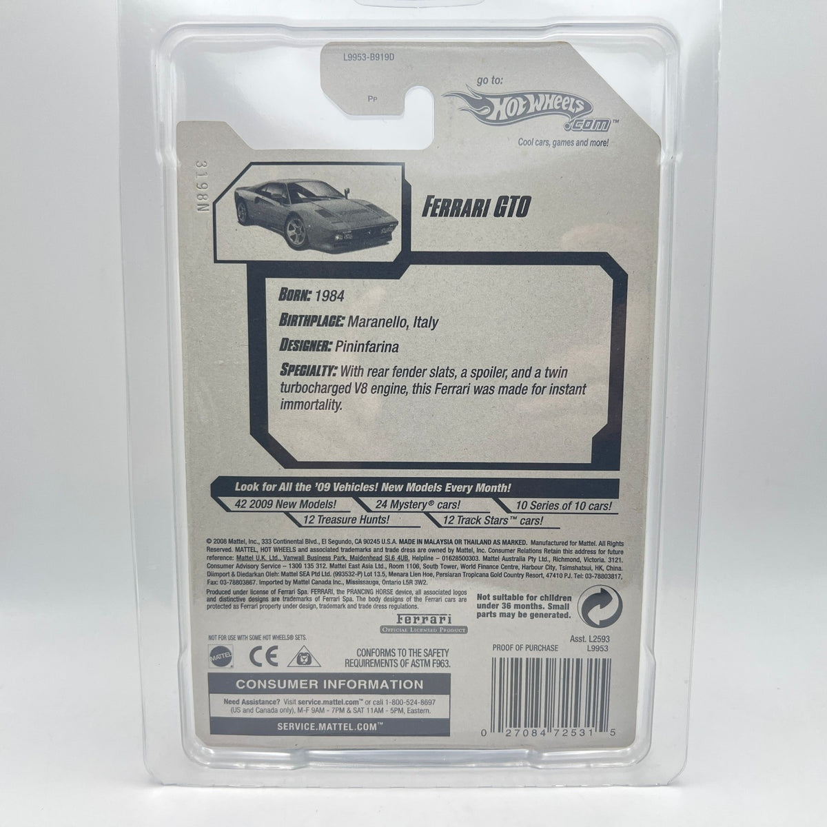 Hot Wheels Ferrari GTO 2008 New Models #38 The Vault