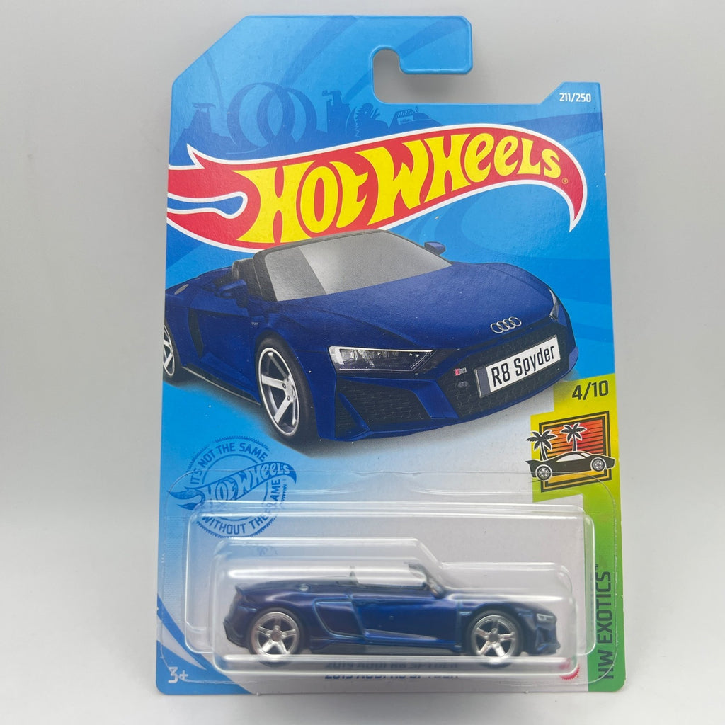 Hot Wheels 2019 Audi R8 Spyder Blue Super Treasure Hunt HW Exotics 4/10