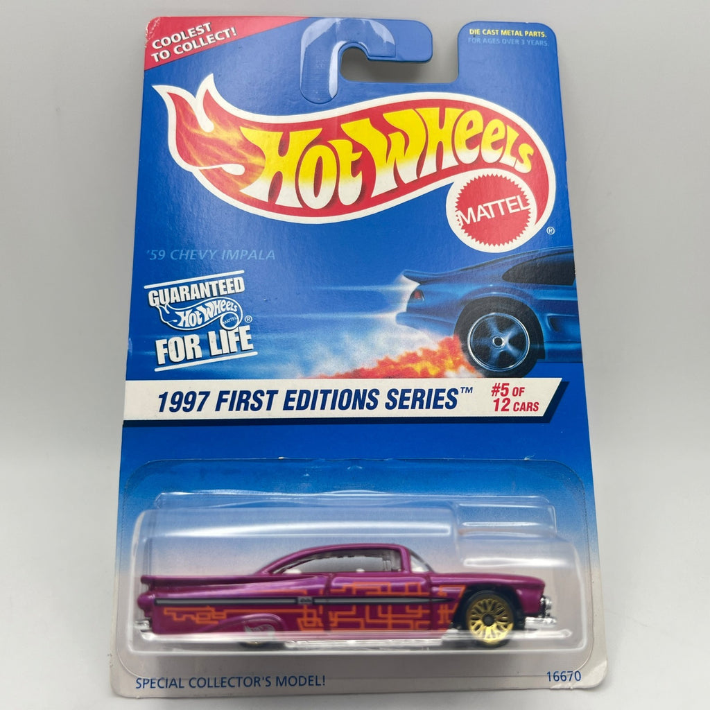 Hot Wheels 1997 First Editions '59 Chevy Impala Purple #517 5 of 12
