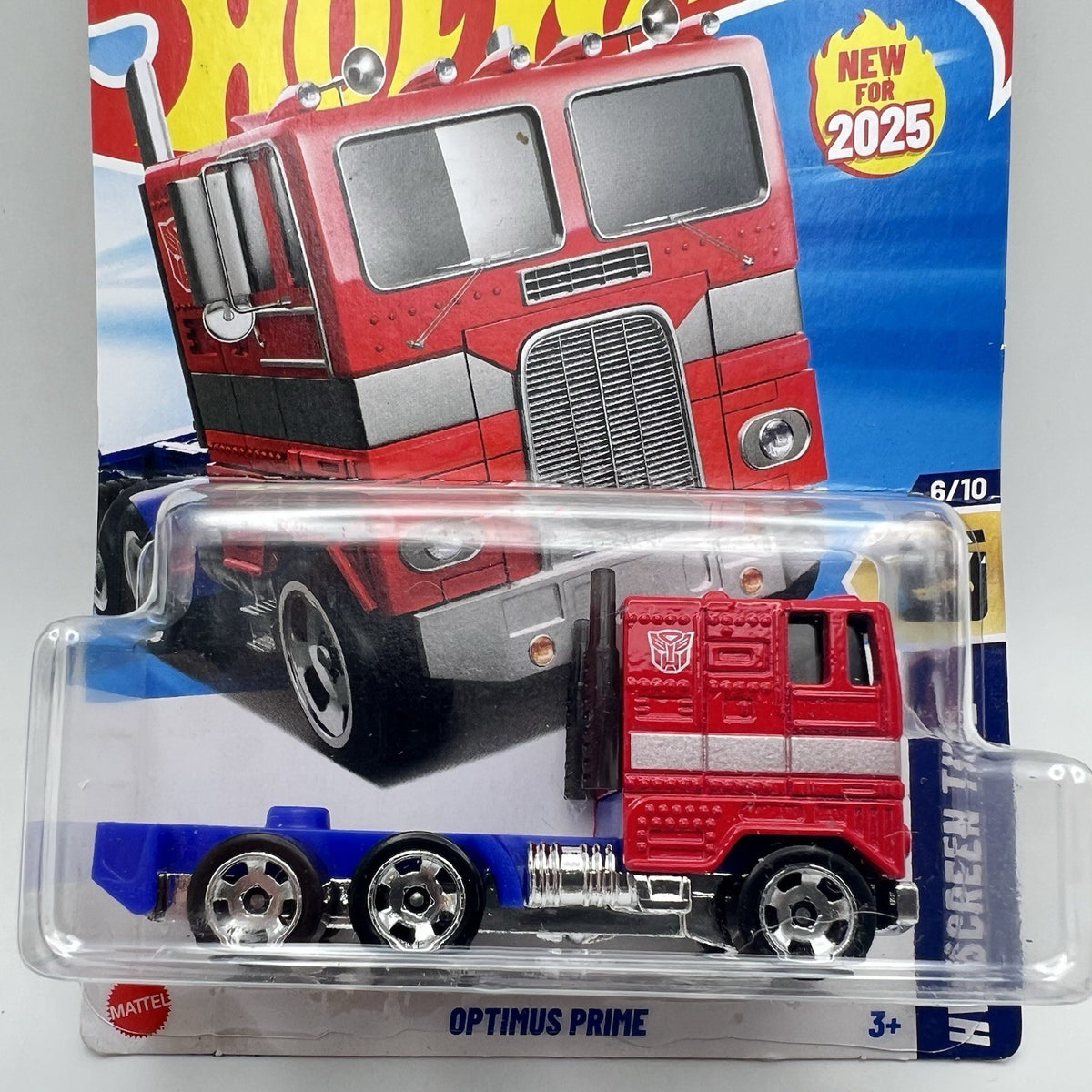 2025 HOT WHEELS F CASE TRANSFORMERS OPTIMUS PRIME RED HW SCREEN TIME 6/10