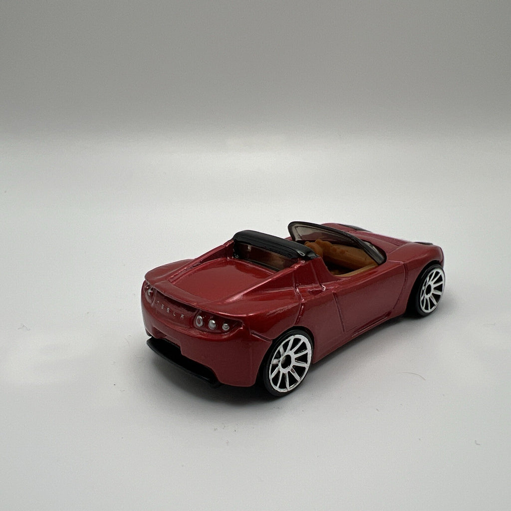 HOT WHEELS 2008 TESLA ROADSTER, 2008 NEW MODELS,RED,LOOSE NICE