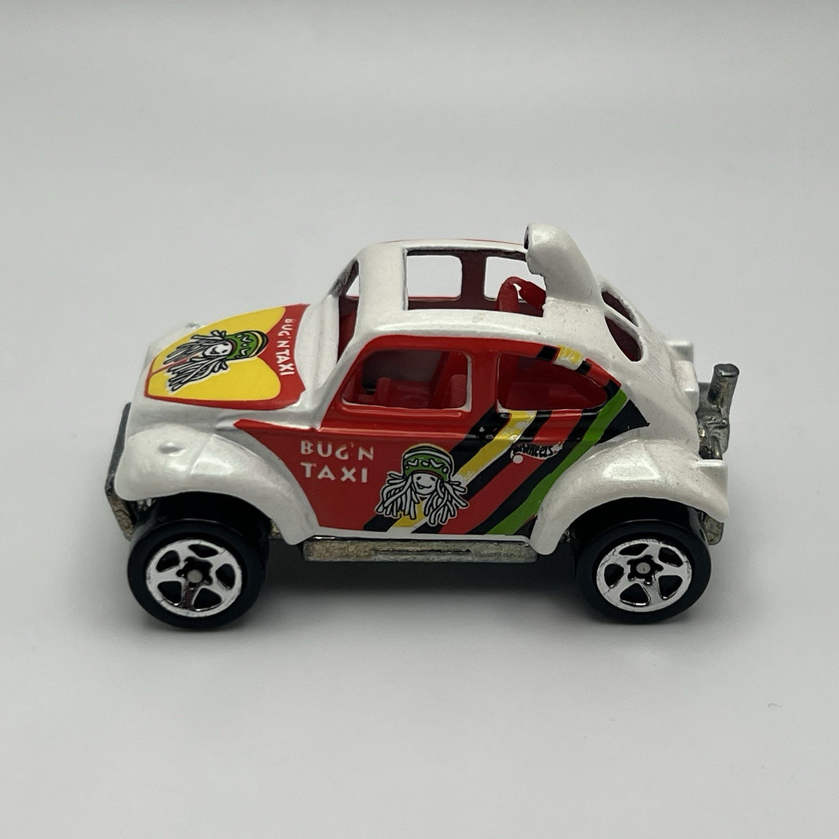 Hot Wheels Bug n Taxi 1983 VW Beetle Baja Mattel Red and WHITE Vintage