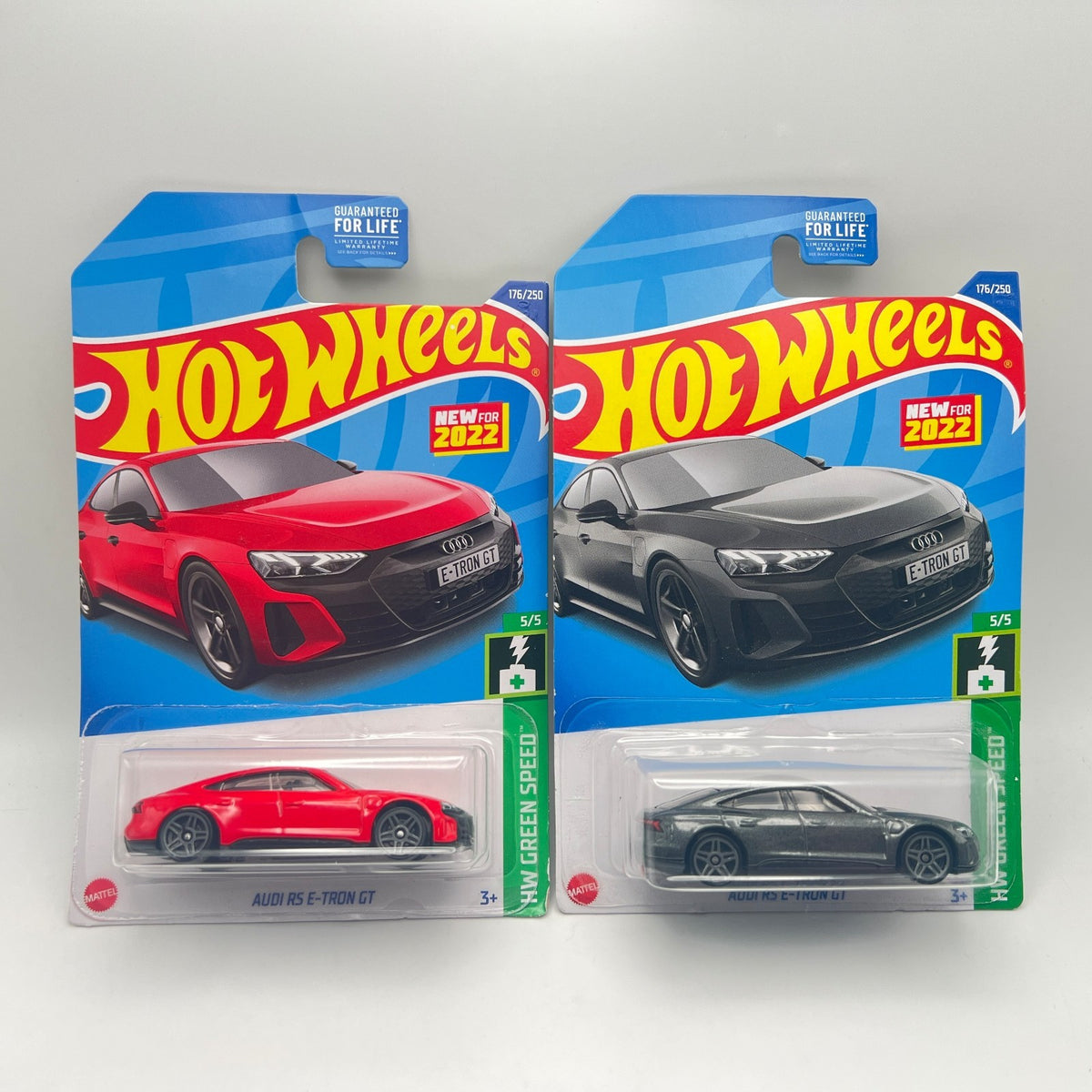 Hot Wheels Audi RS e-tron GT Lot of 2 Red + Gray 176/250 HW Green Speed 5/5