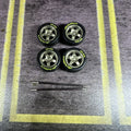 1/64 Scale 5 SPOKE Wheels With Rubbe Tires  For Hot Wheels Matchbox Tomica