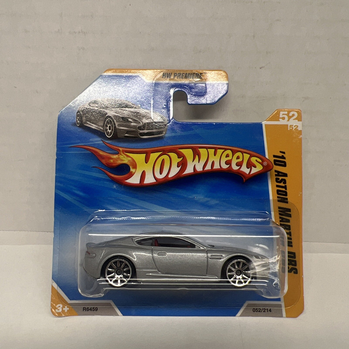 Hot Wheels HW Premiere 2010 Aston Martin DBS Silver #52/214 Short Card