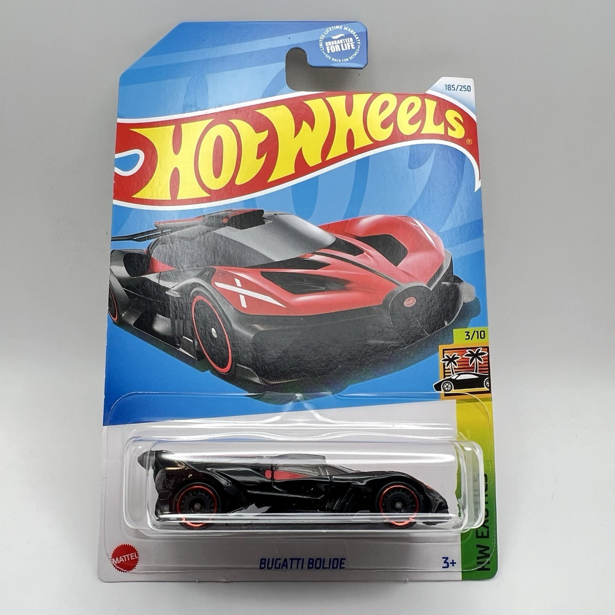 2024 Hot Wheels HW Exotics 3/10 Black And Red Bugatti Bolide #185 1:64 Scale Car